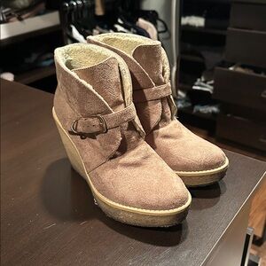 Stella McCartney wedge tan booties